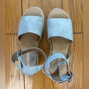 Grey Platform Espadrilles